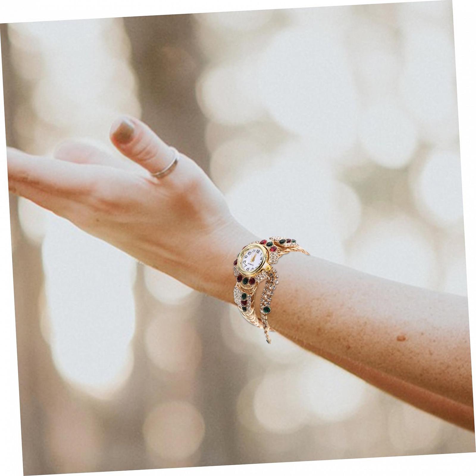 Стильные часы OATIPHO Женские часы-браслет Золотые часы Красный, фото №8