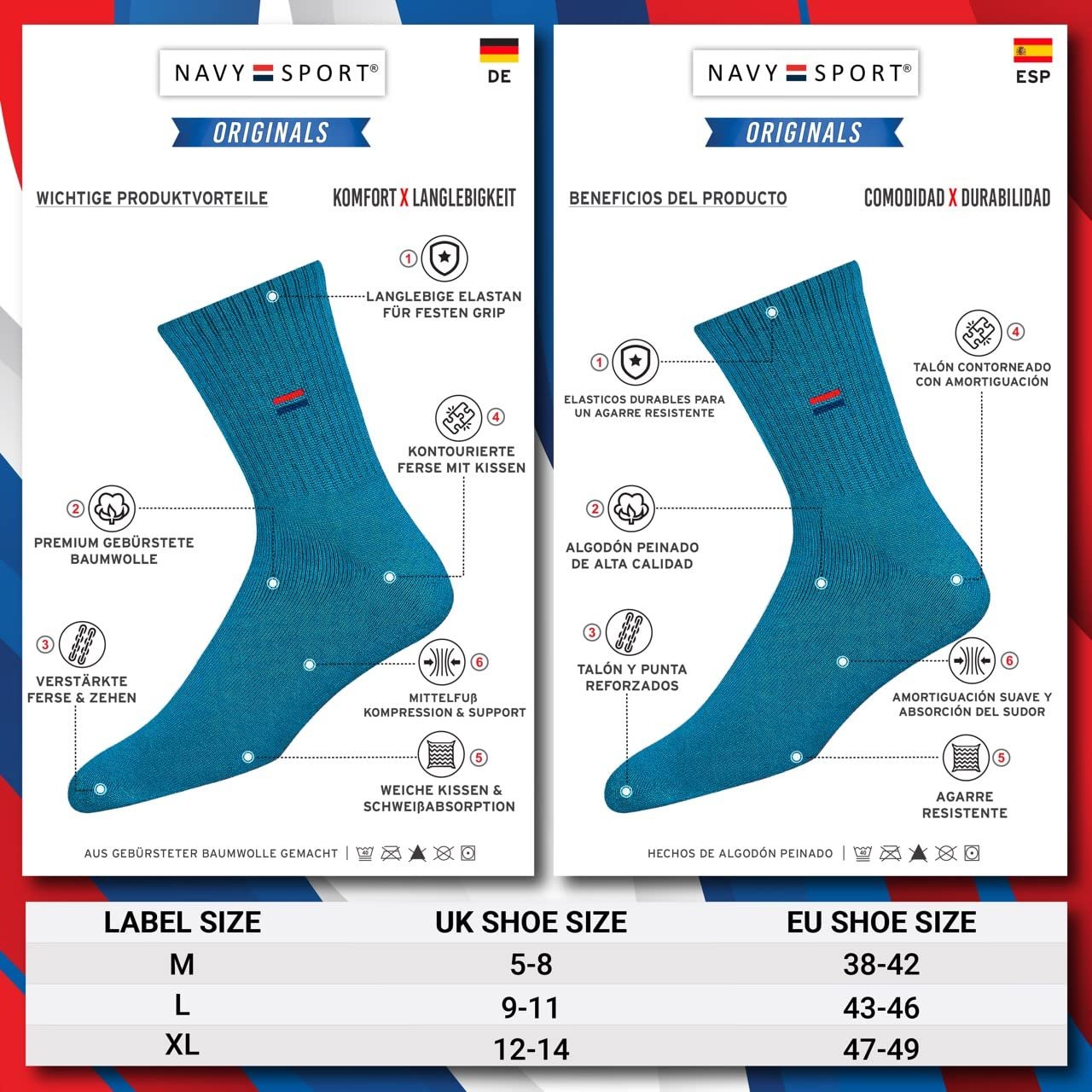 Шкарпетки NAVYSPORT Спортивні Бавовняні (5 пар), фото №5