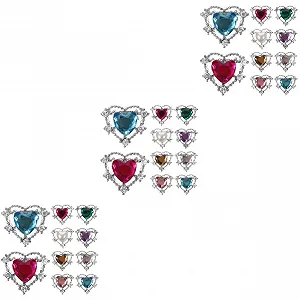 Украшения для ногтей Сердце FRCOLOR 30шт Стразы для маникюра, разноцветные блестки - Фото 1