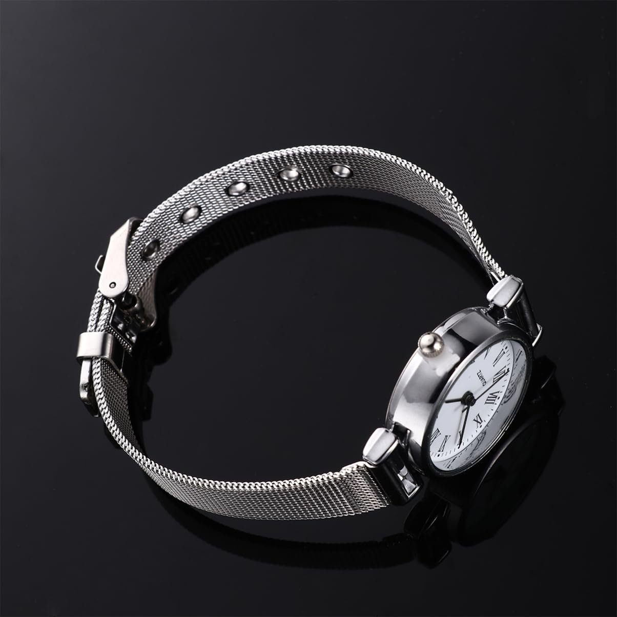 Винтажные Кварцевые Часы LIFKOME для Женщин Ремешок из нержавеющей стали As Shown, фото №4