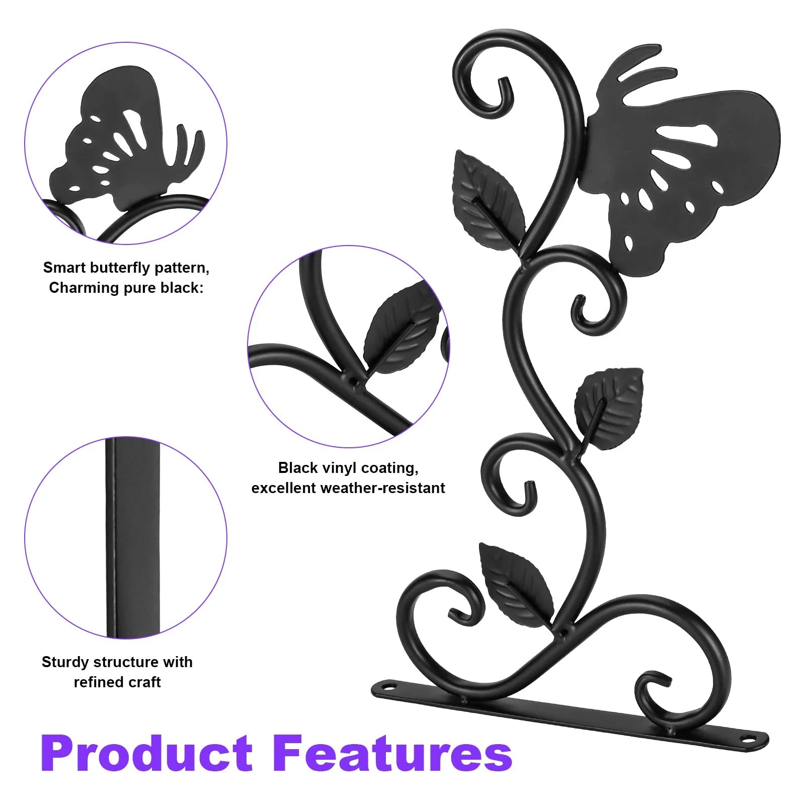 Настінний тримач для рослин Kyrio 12 дюймів 2 штуки, фото №6