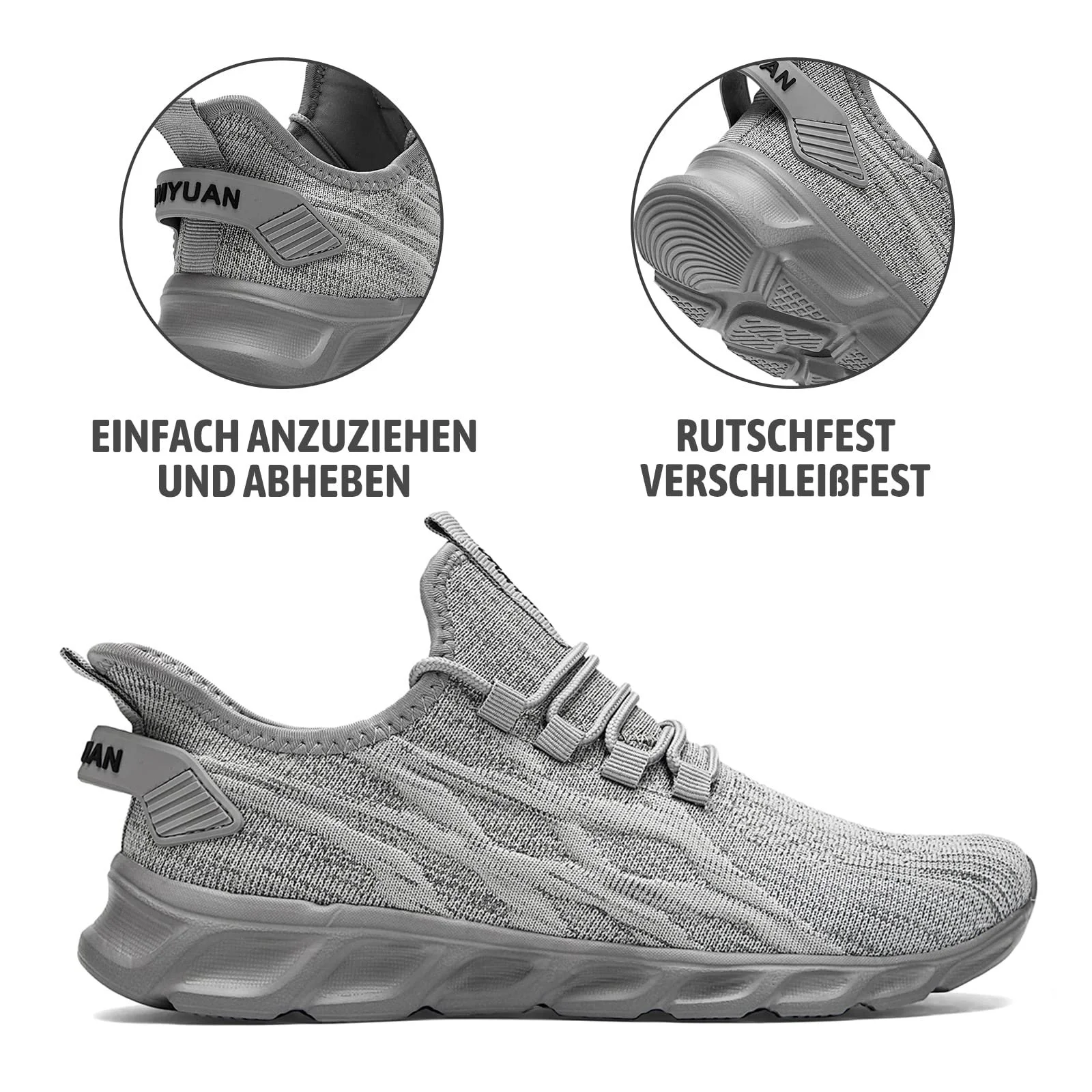 Кросівки Linenghs Спортивні Легкі Дихаючі Сірий EU 43, фото №3