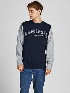 Світшот JORREWORKED SWEAT CREW NECK LTN 12207365-Navy Blazer-Fit:AUTHENTIC CROP Jack&Jones M - Фото 1