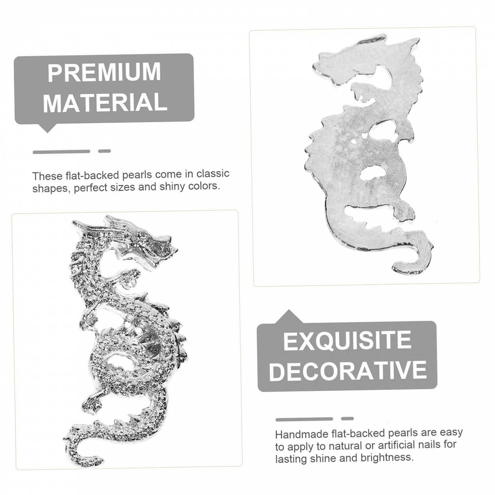 Підвіска для нігтів Healeved Dragon, сріблястий сплав,, фото №2