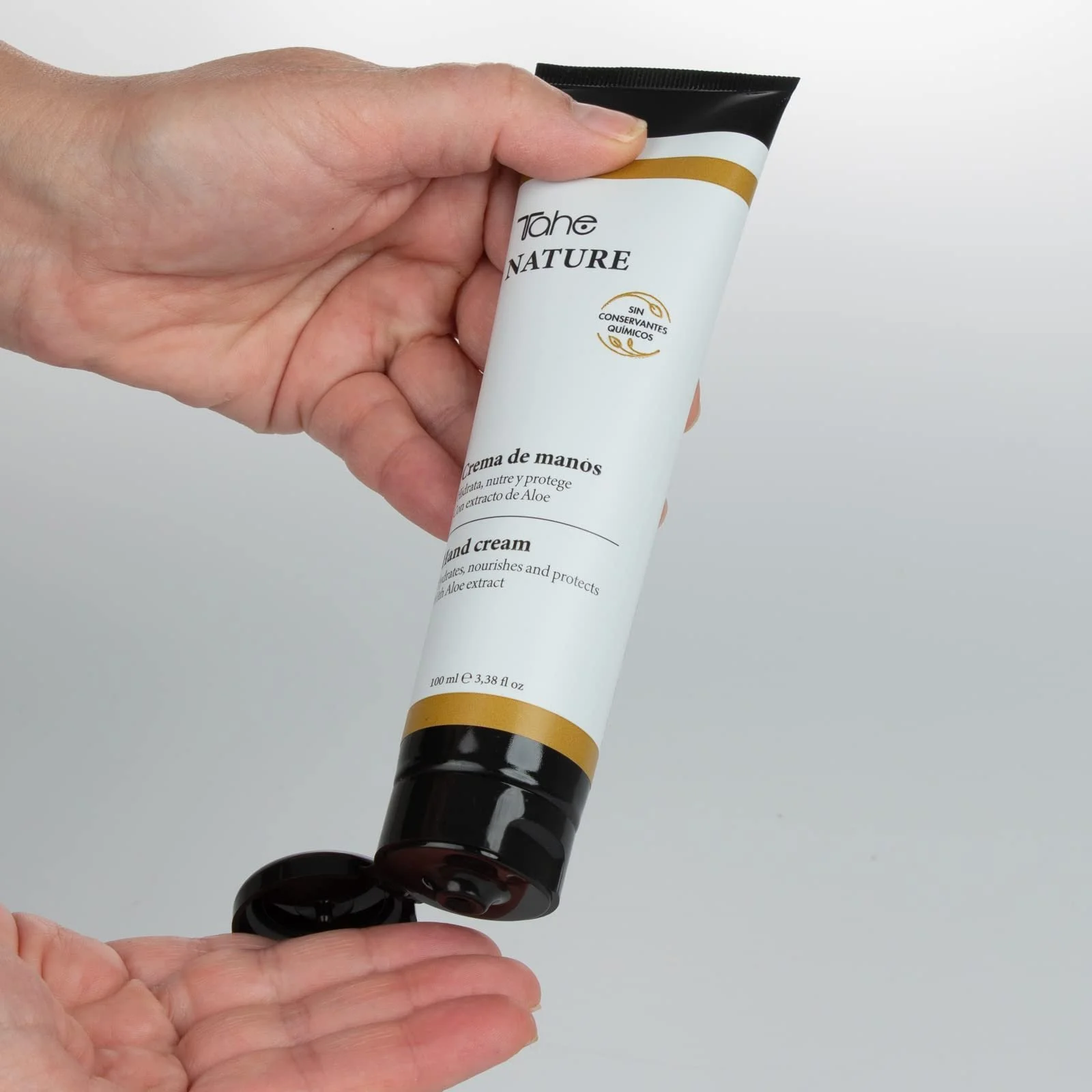 Крем для рук Tahe Nature Зволожуючий та проти пігментних плям з екстрактом алое вера, 100 мл, фото №4