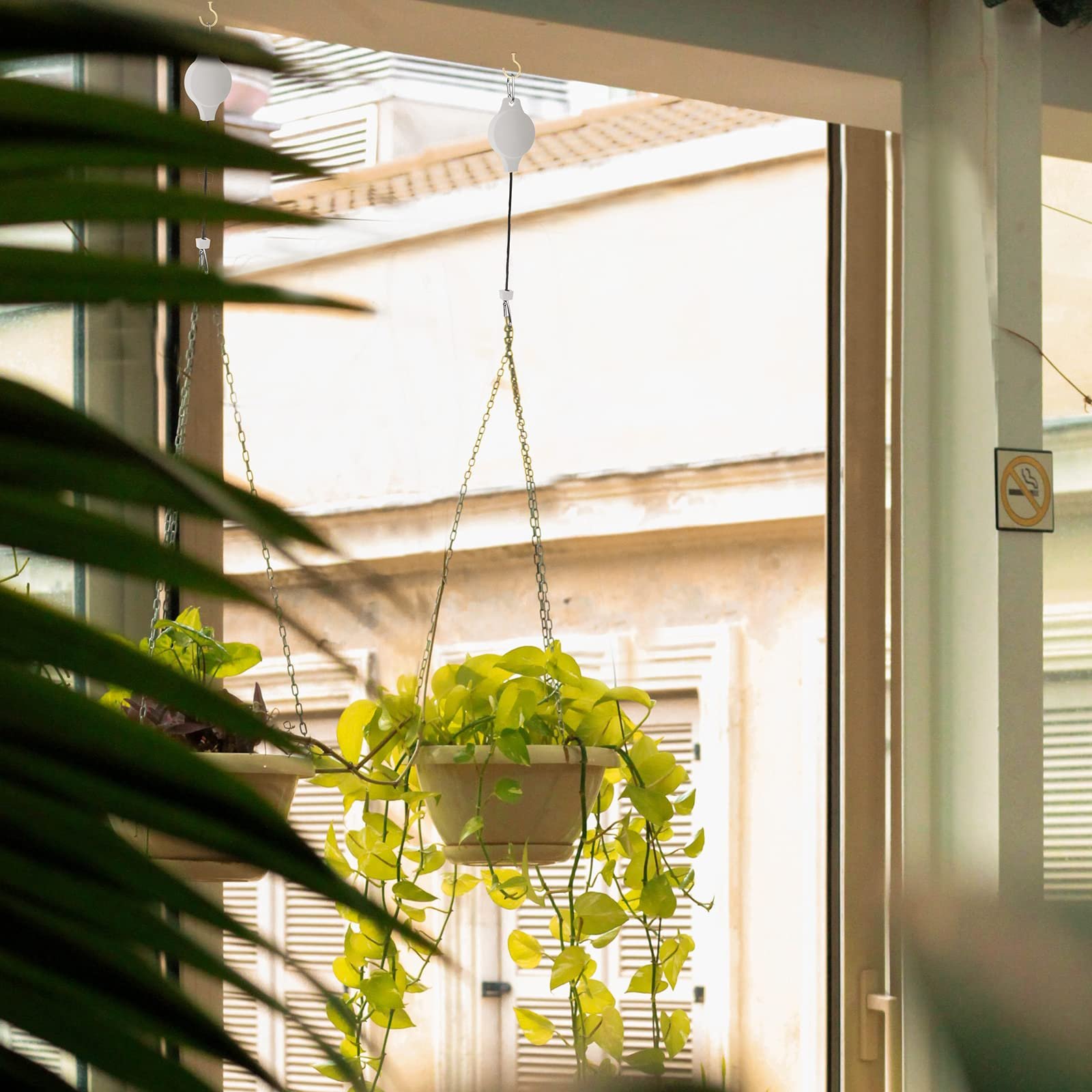 Регульовані гачки для підвісних кошиків Gueenky Pack of 4 висувні з тросом Білий, фото №5