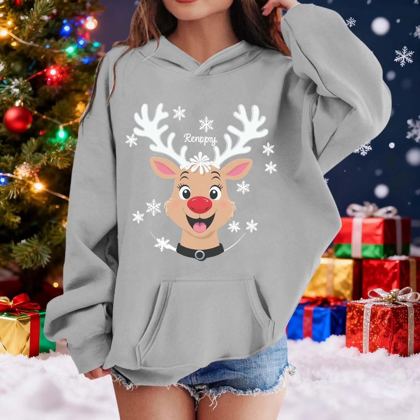 Різдвяний світшот Толстовка і дівчаток з принтом, фото №4