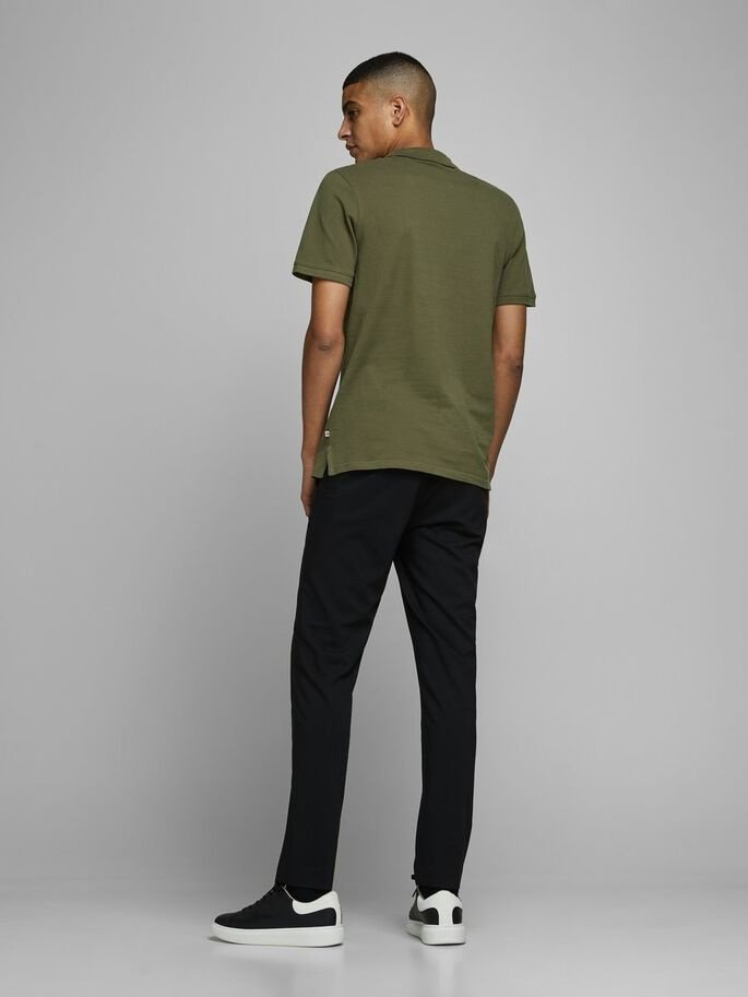 Поло JJEBASIC POLO SS NOOS 12136516 Olive Night Jack&Jones Хакі S, фото №4