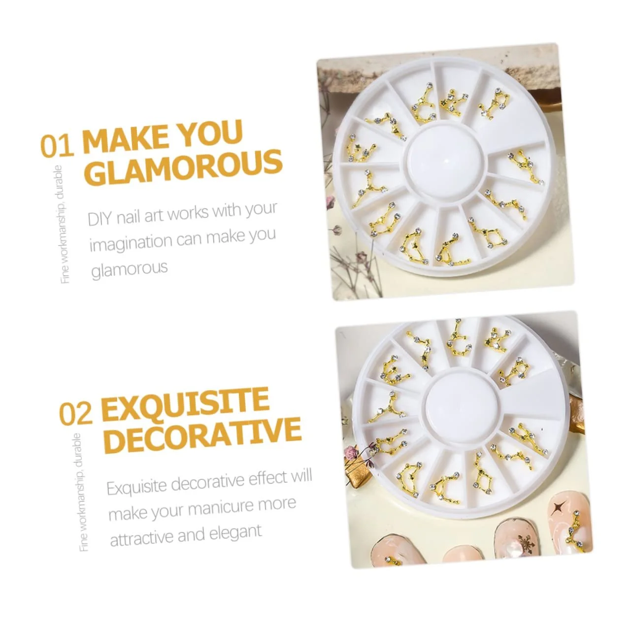 Наклейки для ногтей Знаки зодиака 3 коробки, стразы для ногтей, украшения для ногтей, китайский зодиак, знаки зодиака, стразы для ногтей для сверления ногтей, фото №3