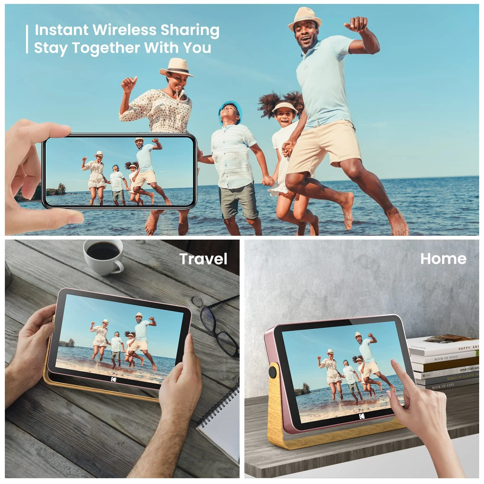 Цифровая фоторамка KODAK 10 дюймов WiFi HD IPS Touch Screen 32 GB Аккумуляторная, фото №3