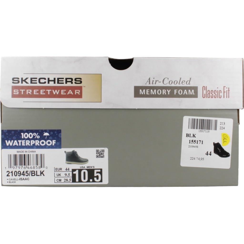 Чоловічі черевики Skechers Cavell Isaac Waterproof Чорний, фото №8