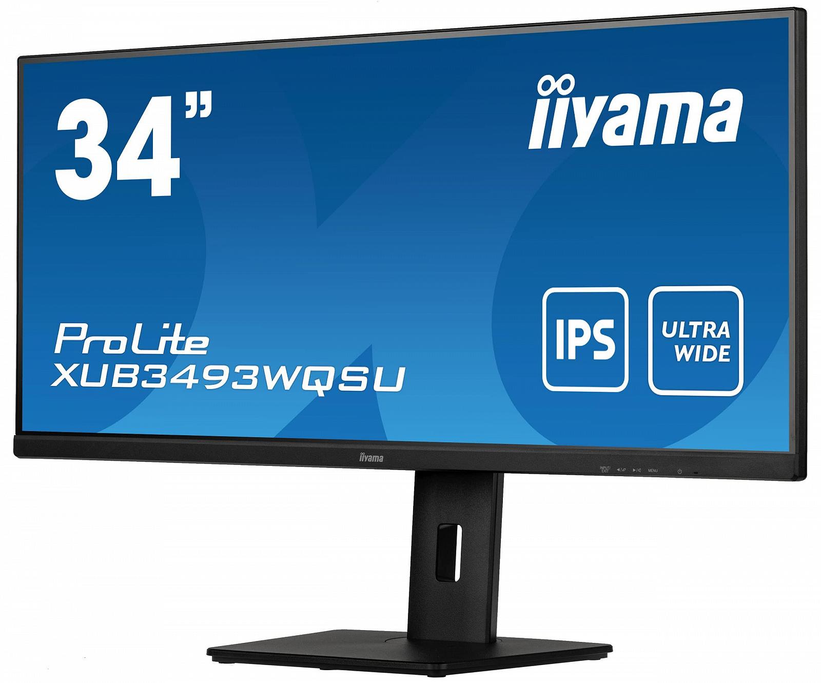 Монітор iiyama ProLite XUB3493WQSU-B5 ADS-IPS LED 34 дюйми UWQHD HDMI DP USB 3.0 FreeSync PIP тонка лінія регулювання висоти чорний, фото №4