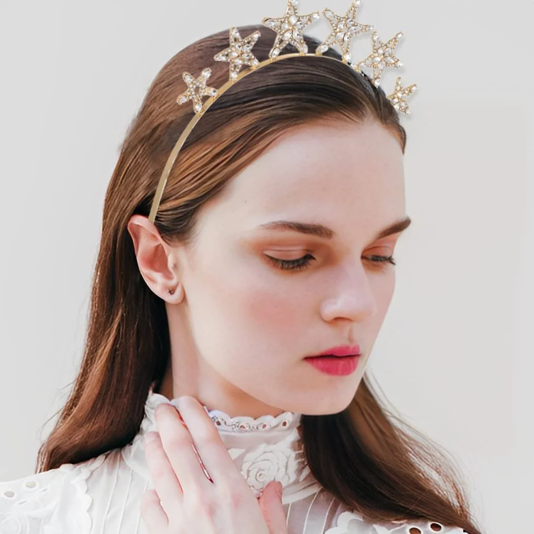 Обруч для волосся Yean Star, прикрашений стразами, кришталевий, фото №4