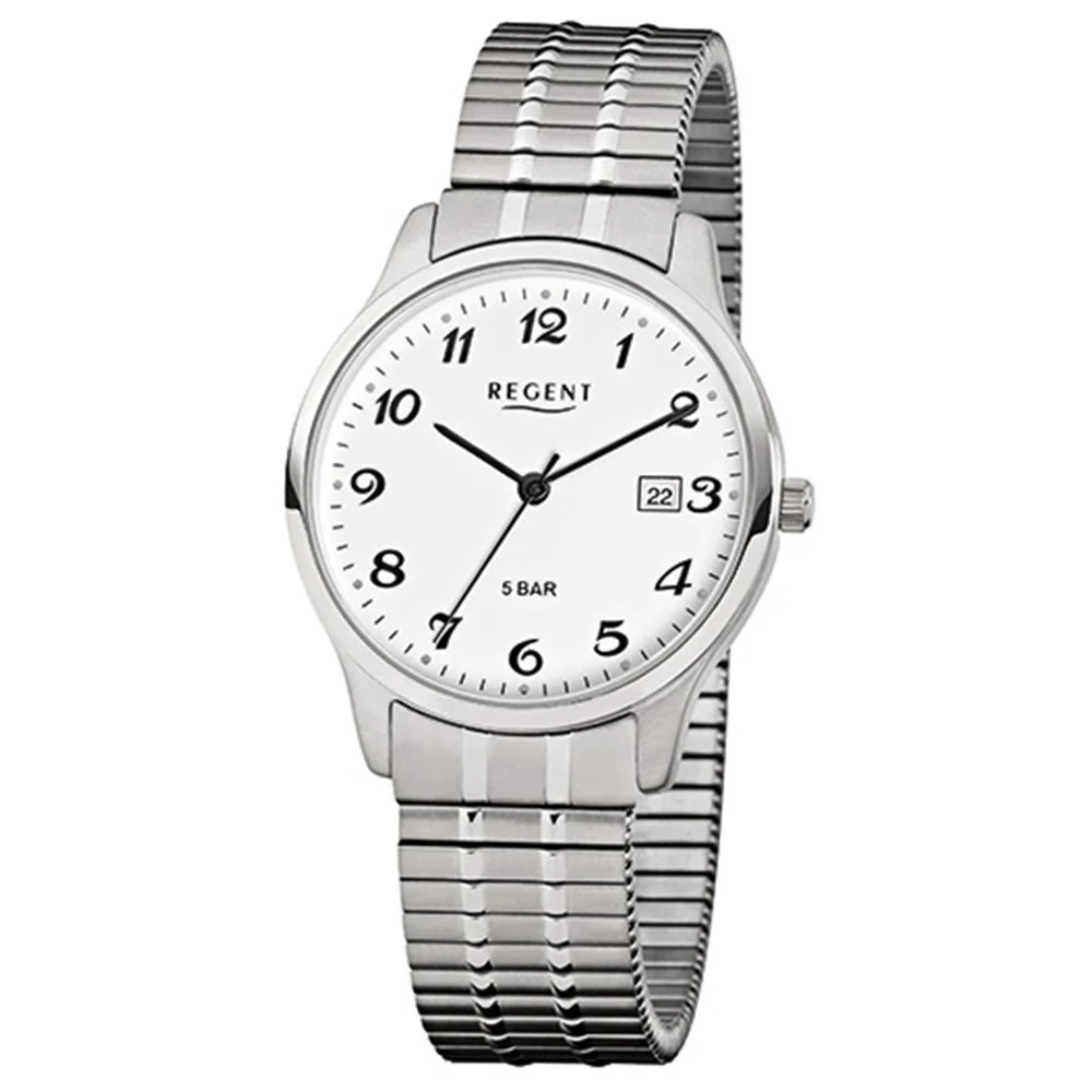 Аналоговые кварцевые часы Regent F-875 мужские с диаметром 36 мм, браслет, фото №1