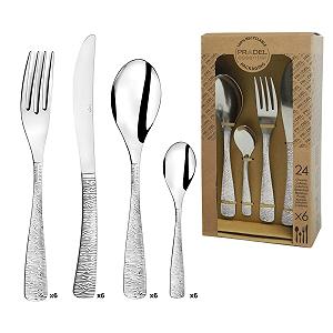 Набор столовых приборов Amefa Ethnic, 24 предмета, нержавеющая сталь, серый - Фото 1