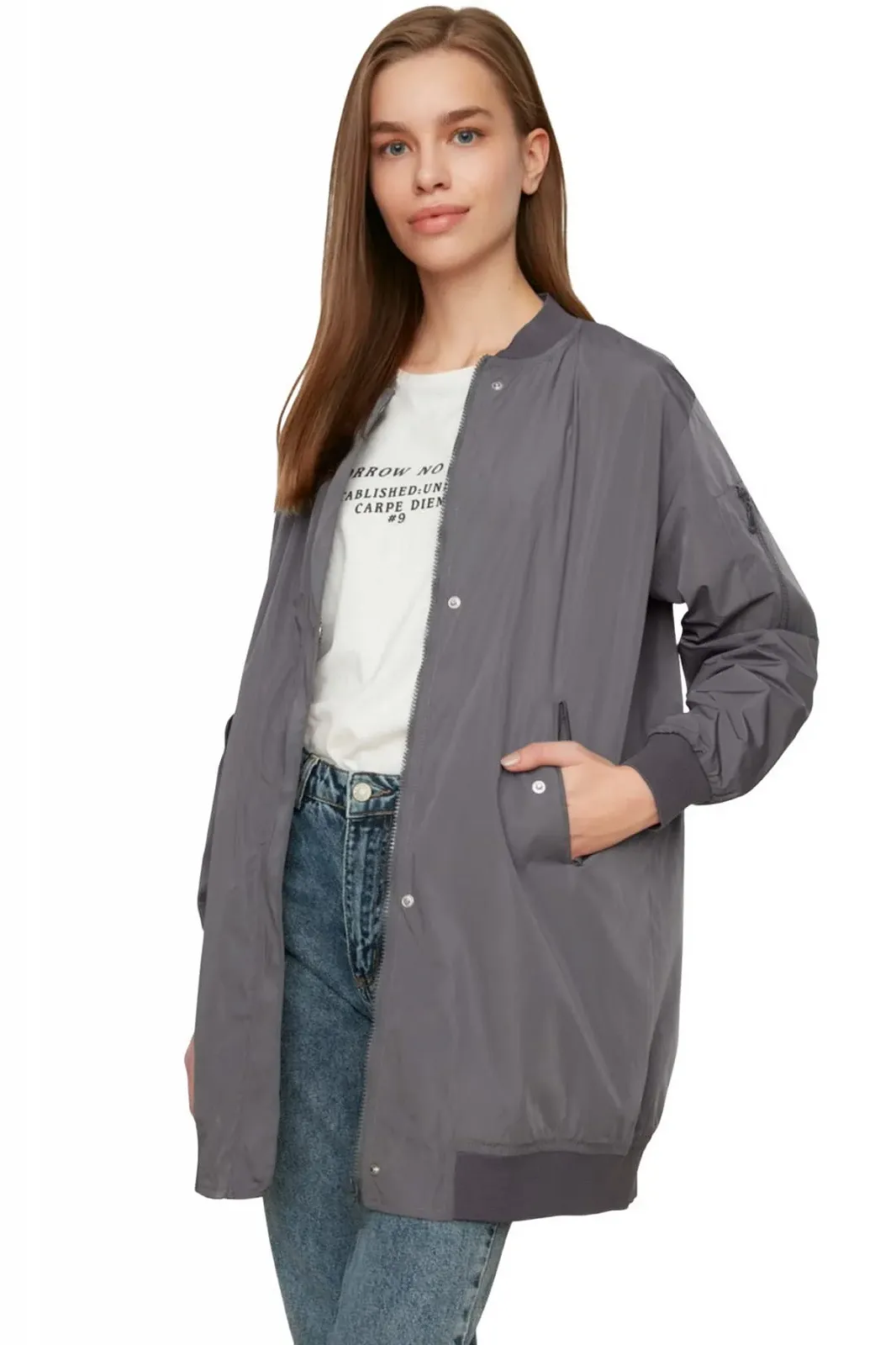 Куртка TRENDYOL Базовая Однотонная Зимняя, фото №3 Куртка TRENDYOL Базовая Однотонная Зимняя, фото №3