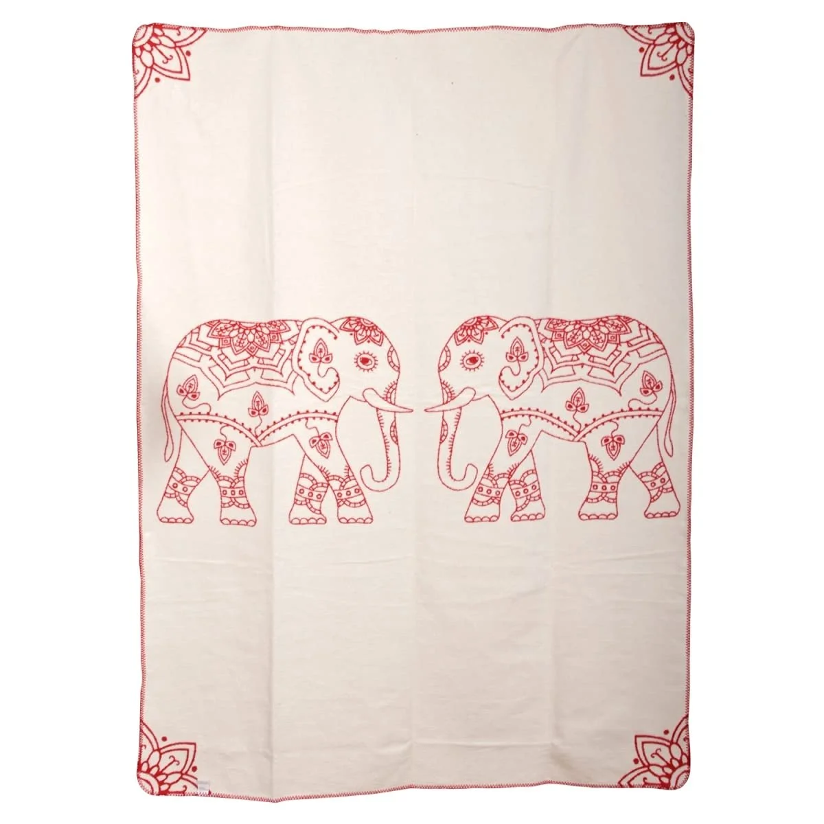 Покривало Yogabox Elephants 150 x 200 см, червоний/натуральний, фото №6