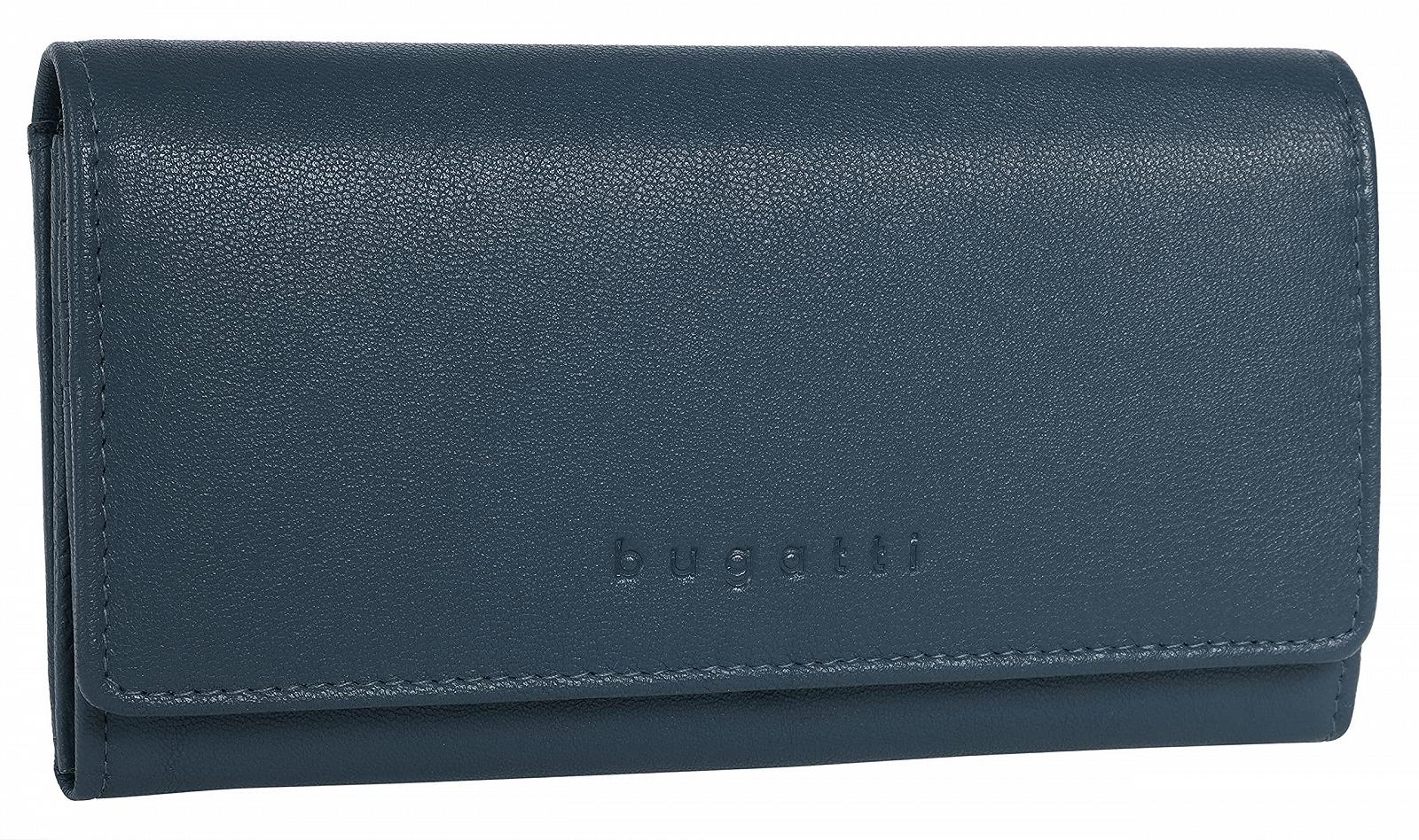 Кошелек BUGATTI Punto Женский кожаный кошелек RFID, 19 отделений для карт, синий, фото №2
