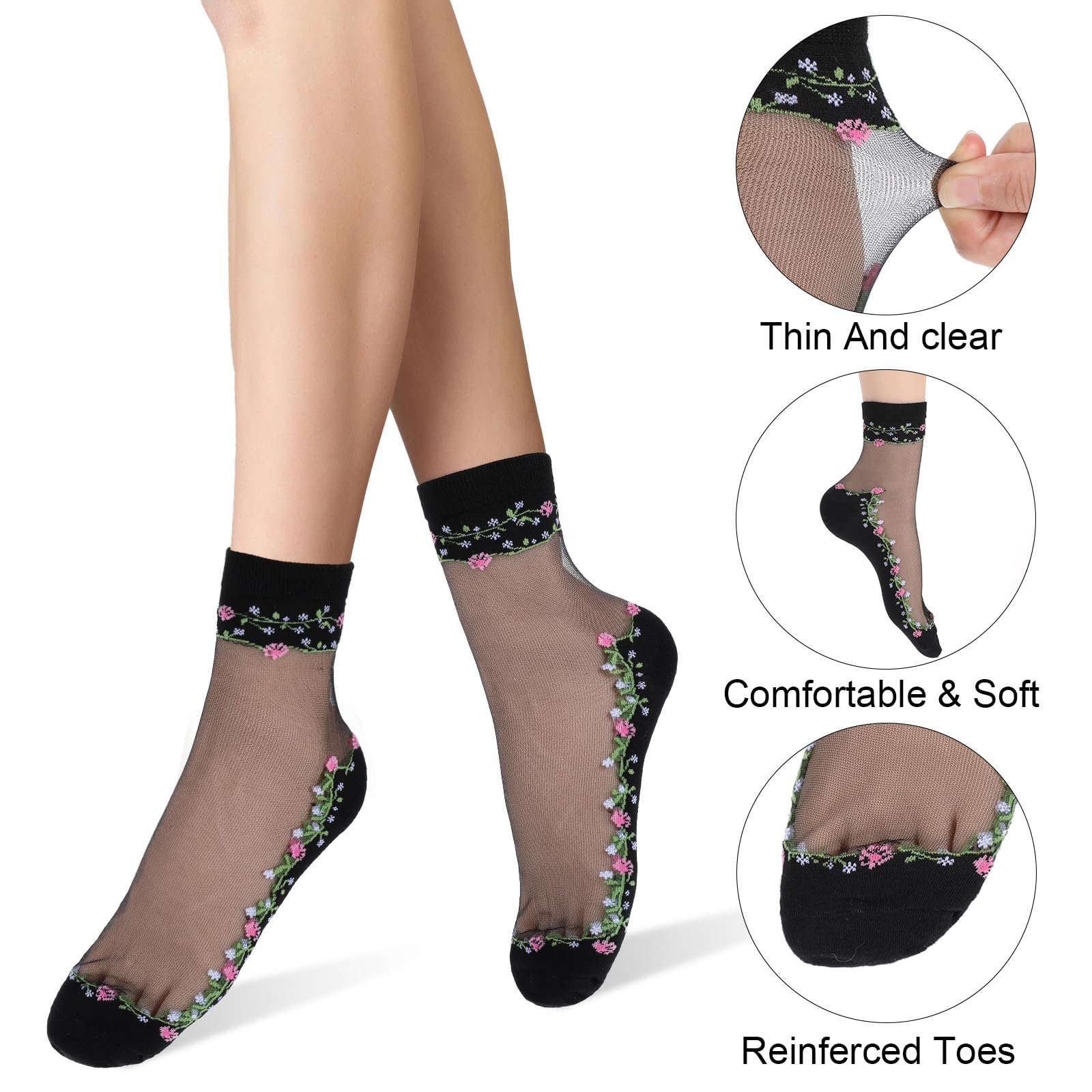 Носки Прозрачные Женские Черный, фото №3