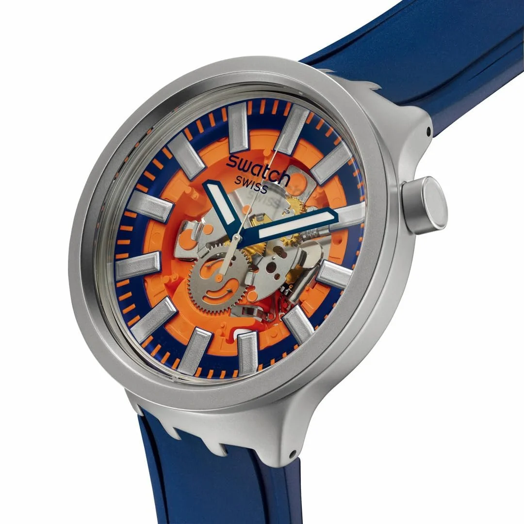 Часы Swatch Orange In The Works Синий, фото №3 Часы Swatch Orange In The Works Синий, фото №3