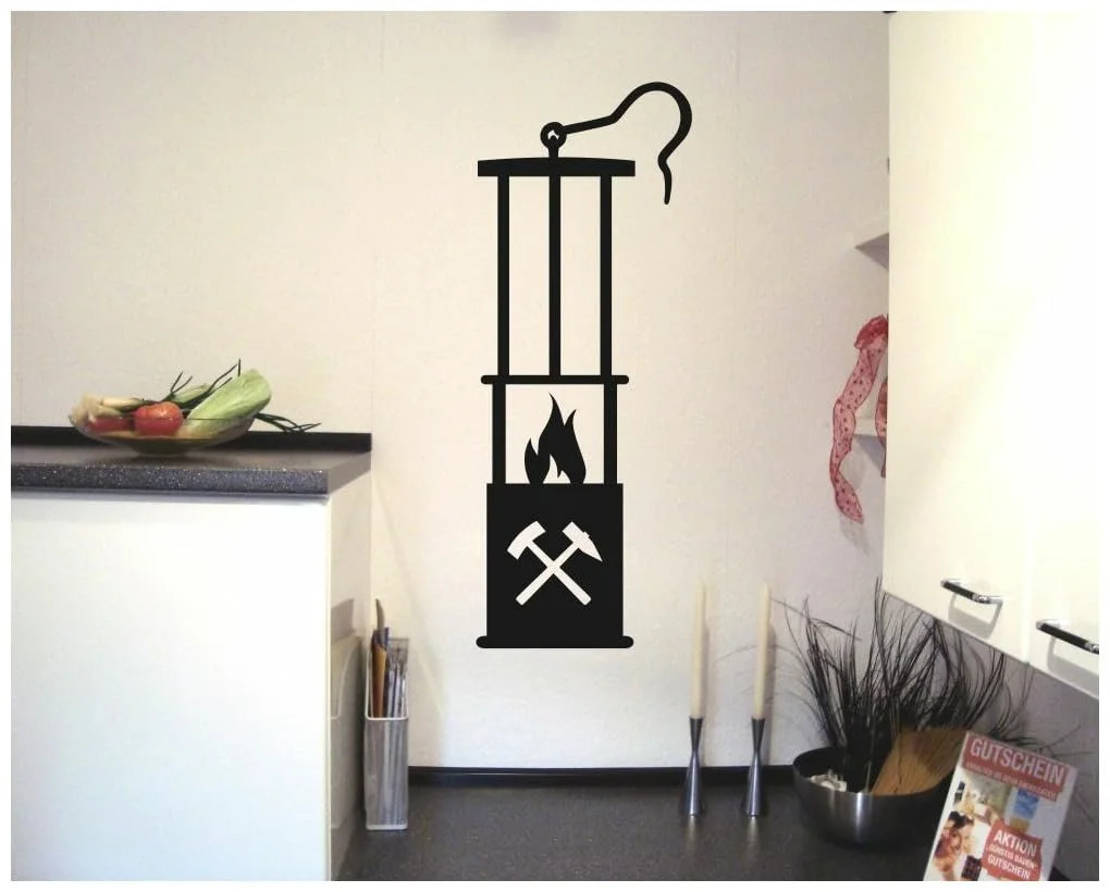 Наклейка на стену Samunshi Pit Lamp Storm Lanterns 46 x 120 см Черный, фото №3