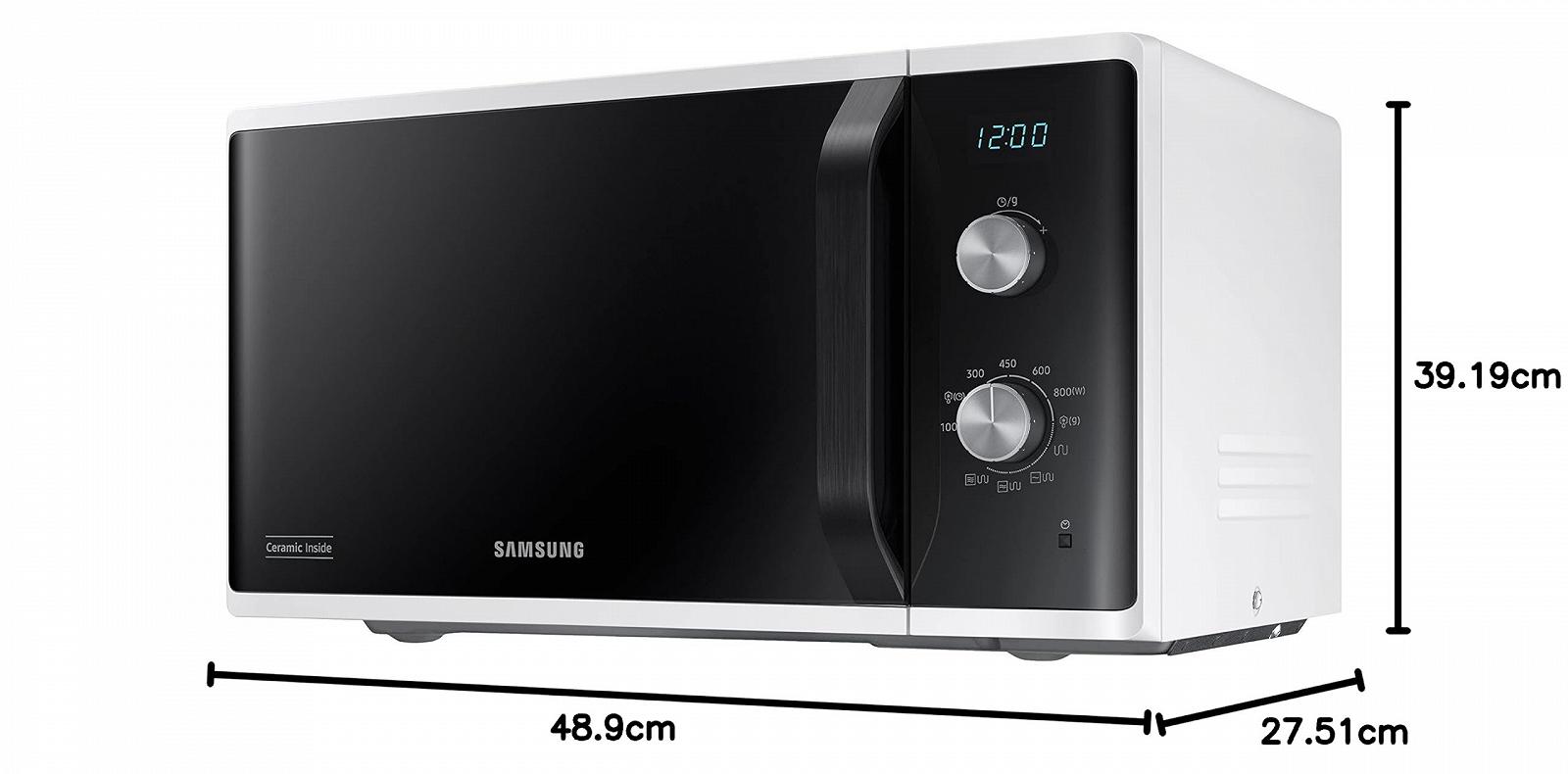 Отдельностоящая микроволновая печь Samsung MG23K3614AW/ET Dual Dial Crunch Cooking AutoDefrost 23 л 800 Вт + 1100 Вт Белая, фото №7 Отдельностоящая микроволновая печь Samsung MG23K3614AW/ET Dual Dial Crunch Cooking AutoDefrost 23 л 800 Вт + 1100 Вт Белая, фото №7
