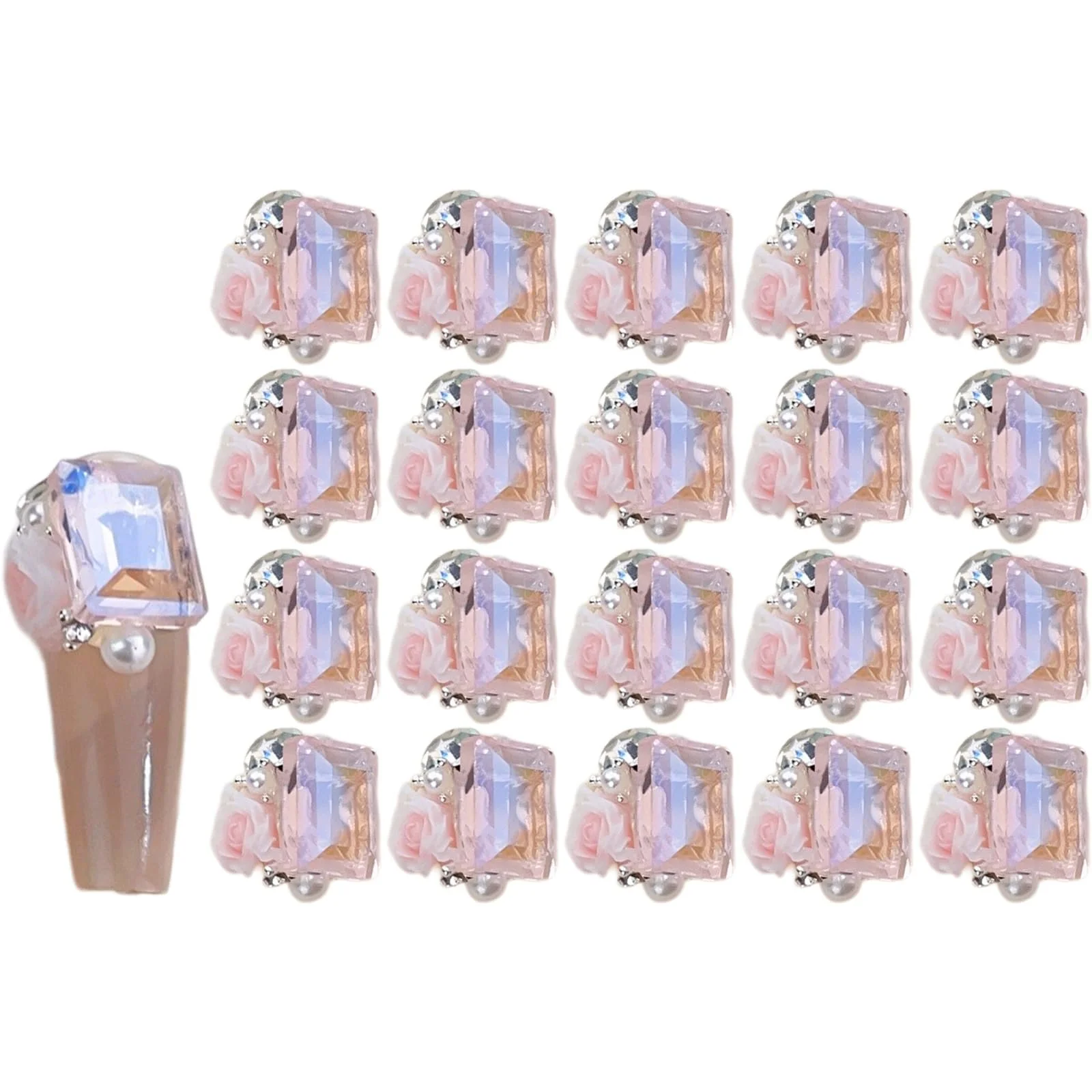 Стразы для ногтей Цветы Прозрачный Кристалл для ногтей Разных форм Свадебные украшения для ногтей, фото №5