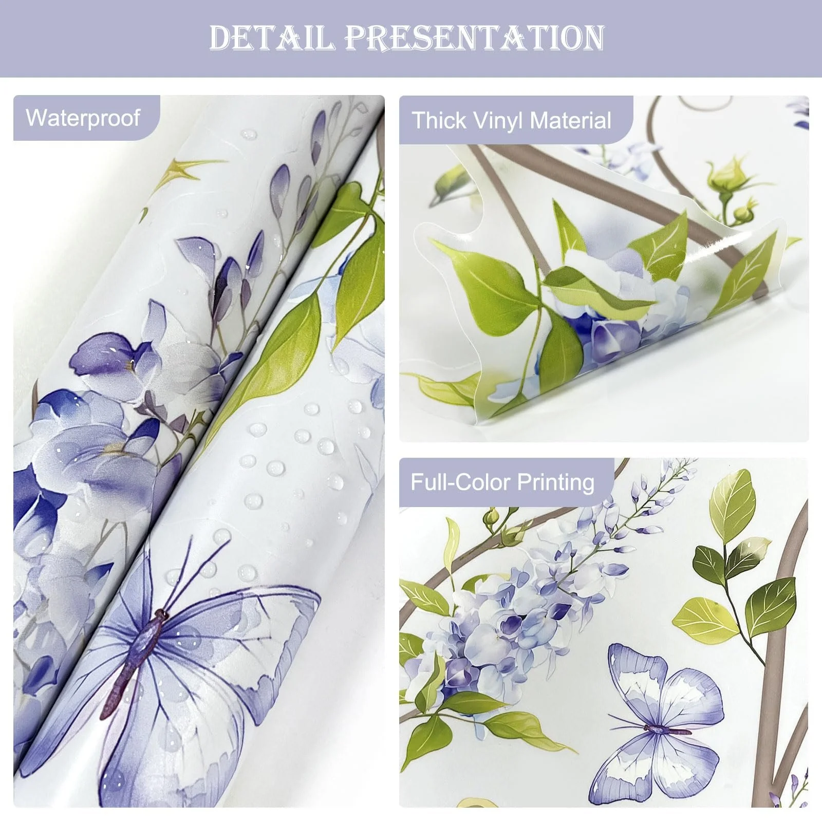 Наклейка для стін Supzone Flowers Purple Wisteria Фіолетовий, фото №4