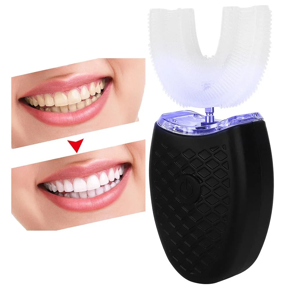 Электрическая ультразвуковая зубная щетка YUYTE U-образная 360° USB LED Silicone, фото №6