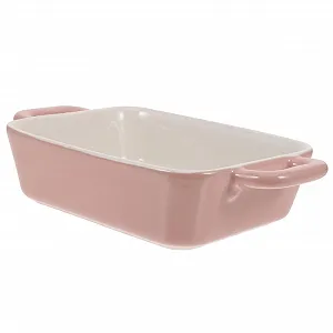 Форма для запекания Healifty керамическая прямоугольная розовая жаростойкая - Фото 1