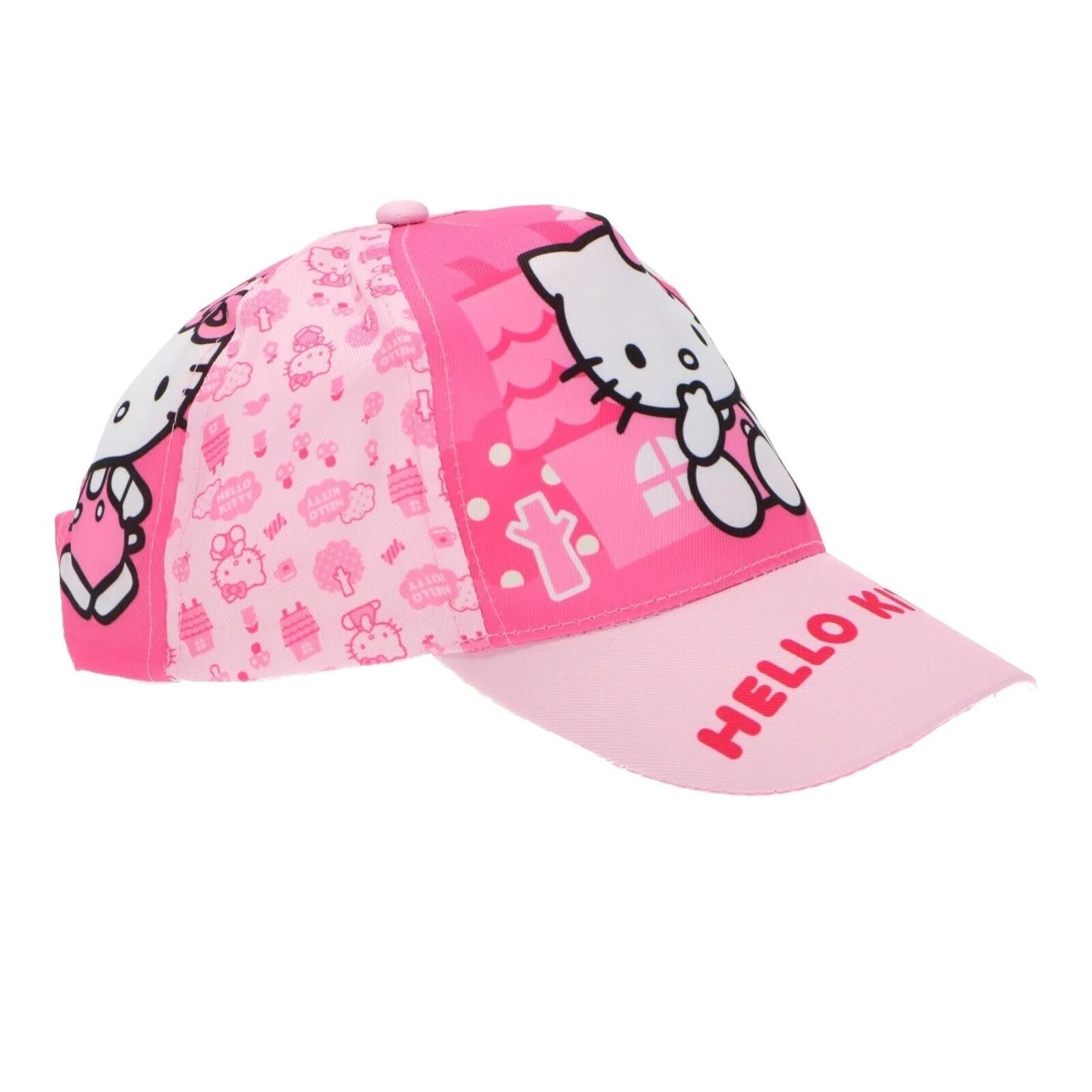 Бейсболка Hello Kitty Размер 53 Wide Brim регулируемая на липучке UV Protection 100% Polyester, фото №1