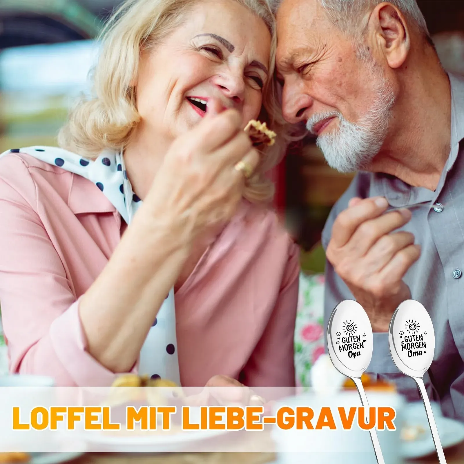 Ложка GrandMa GrandPa Gift, Набір 2 ложки Good Morning GrandPa GrandMa з гравіюванням, фото №5