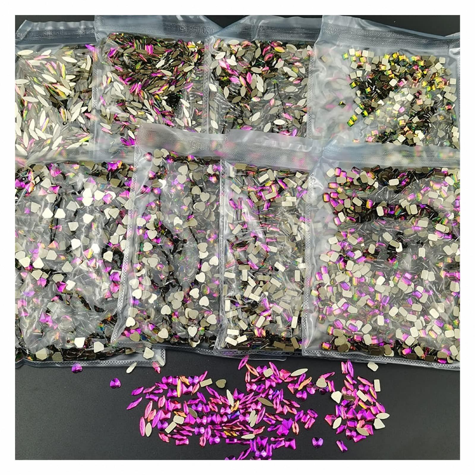 Стрази для нігтів YAOQIJIE Модні райдужні кристали 3D, 360 шт, 3 x 25 см, фото №6