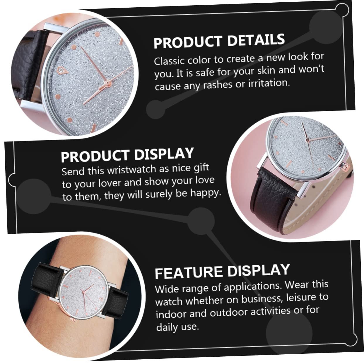 Часы женские PartyKindom Quartz с регулируемым ремешком, фото №7