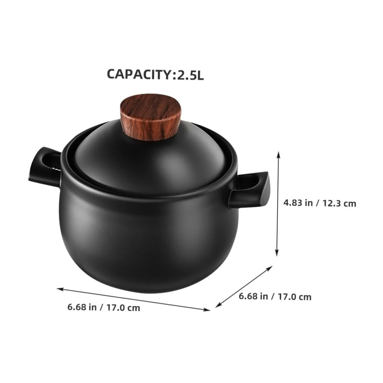 Кам'яна каструля INOOMP велика з кришкою термостійка для газової плити, фото №4
