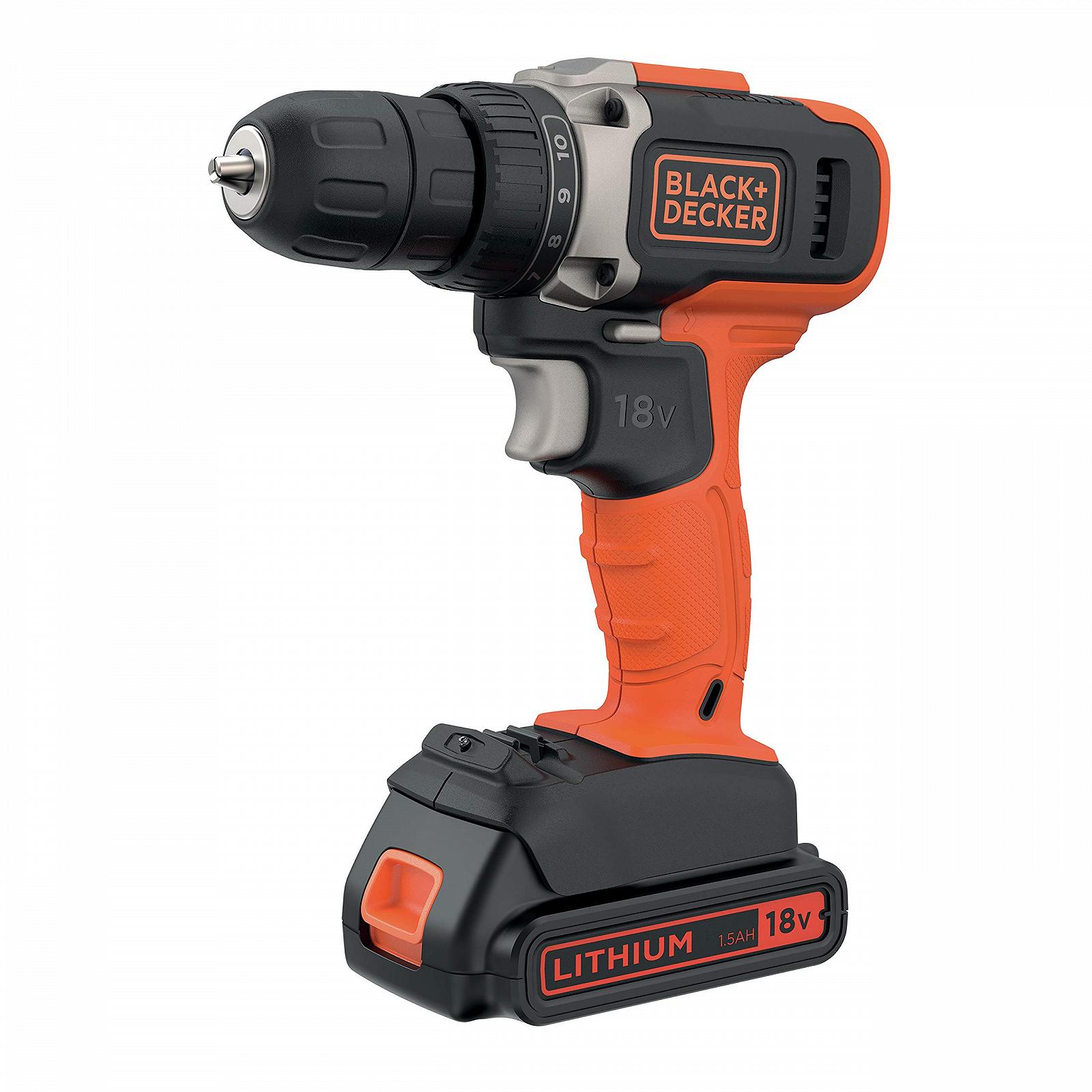 Безшнуровий Шурупокрут Black+Decker BCD002ME2K-QW 18V-2 x 2.5Ah-38Nm-1400 об/хв-2 акумулятори у кейсі, фото №1