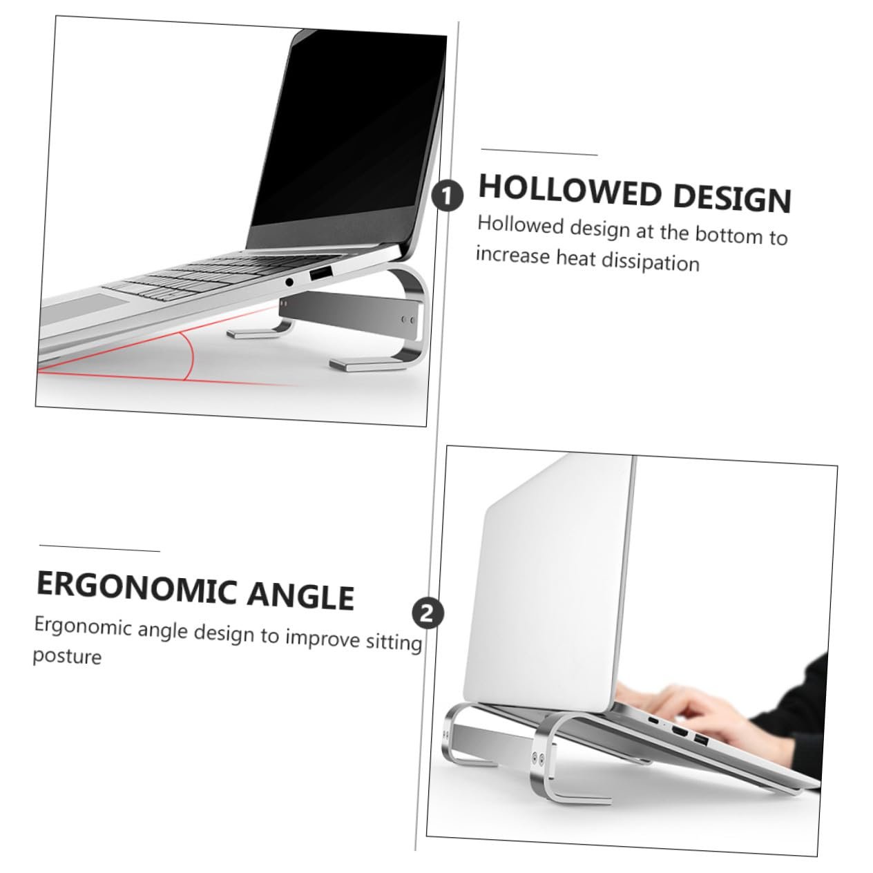 Підставка для ноутбука з алюмінієвого сплаву Ергономічна Регульована, фото №6
