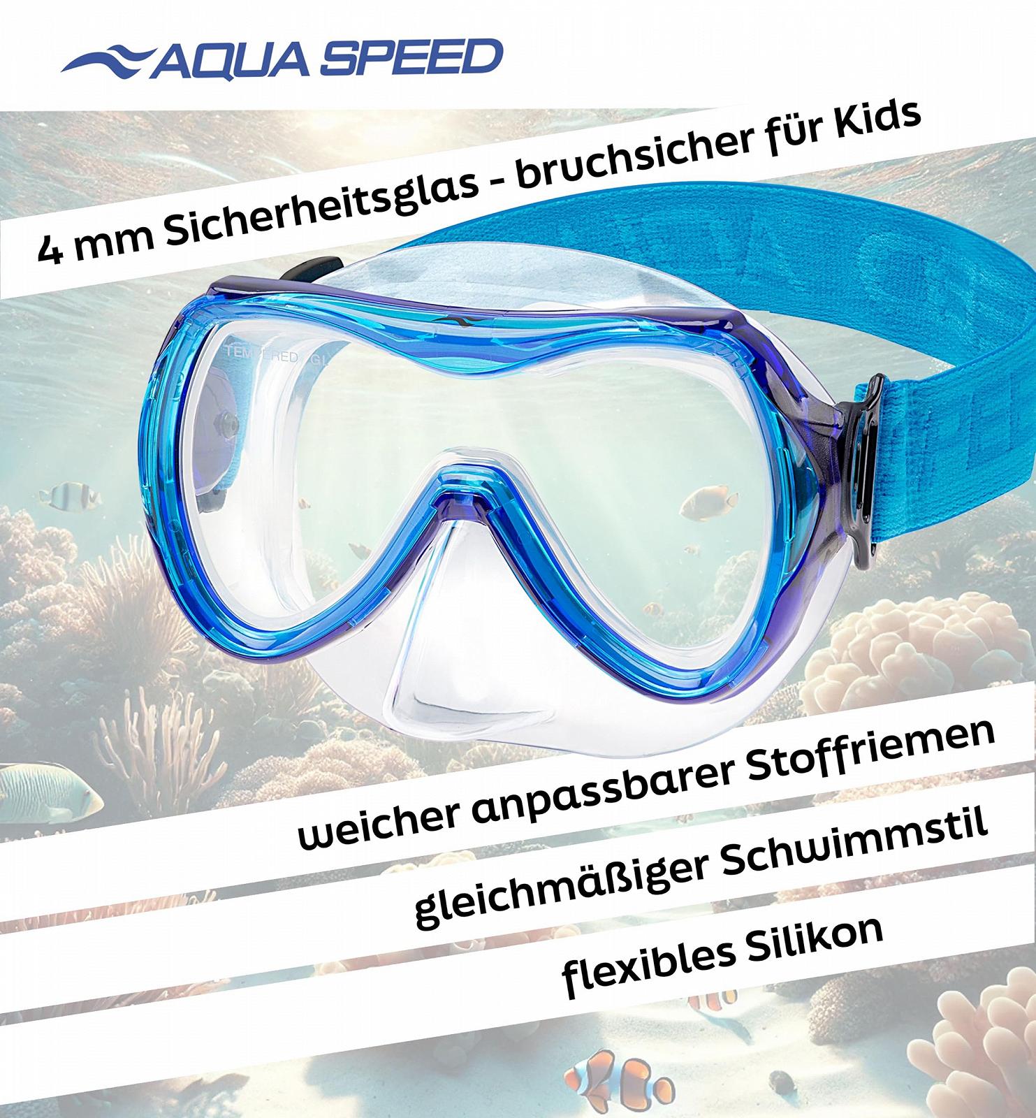 Маска для дайвінгу Aqua Speed Alize FS, дитяча, з одним склом + серветка з мікрофібри, фото №2