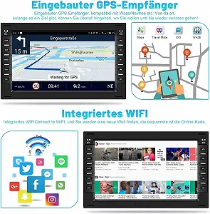 Автомагнітола Hikity Car Radio for VW T5 Golf 4 Bora Polo MK5 Passat B5 Jetta Peugeot 307 / 7'' / USB / WI-FI / GPS / Bluetooth / Black synthetic.ua - Фото 1