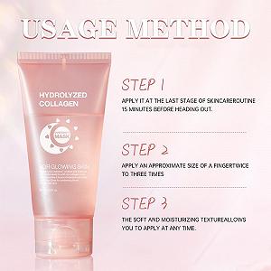 Нічна маска для обличчя з колагеном Collagen Overnight, нічний пілінг, маска-плівка з колагеном для всіх типів шкіри synthetic.ua - Фото 1