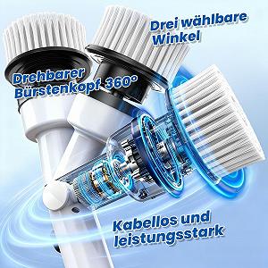 Электрическая щетка Spin Scrubber с 8 сменными насадками и регулируемой ручкой IPX7 synthetic.ua - Фото 1