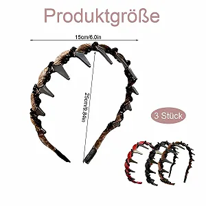 Набір з 3 елегантних жіночих обручів для волосся з зубцями synthetic.ua - Фото 1