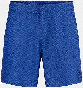 Мужские пляжные шорты GUESS UNDERWEAR / Синие с принтом / Размер M - Фото 1