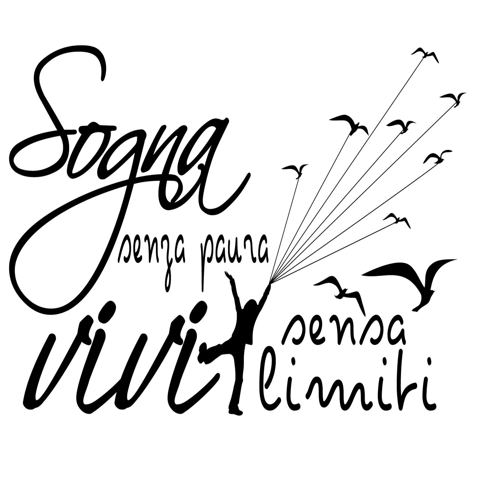 Наклейка на стіну DC-150-IT SOGNA SENZA Paura Italian Saying, фото №1