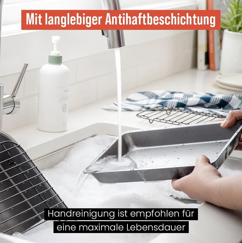 Форма для запекания Chef Pomodoro С решеткой и поддоном для жира, антипригарная 41 x 28 см Серая, фото №8 Форма для запекания Chef Pomodoro С решеткой и поддоном для жира, антипригарная 41 x 28 см Серая, фото №8