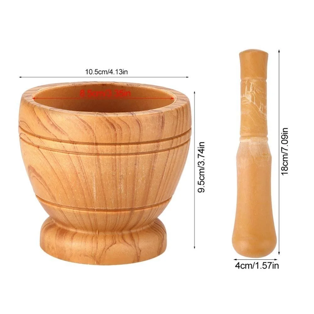 Набір: Ступка і товкачик Дерев'яний для подрібнення спецій, фото №5 Набір: Ступка і товкачик Дерев'яний для подрібнення спецій, фото №5