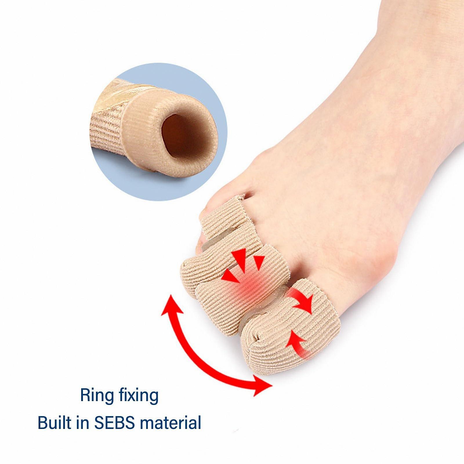Накладки на пальці ніг Тканинний захист з м'якою закритою поверхнею Шкіряного кольору, 5 штук (L (2 x 6 cm), фото №8