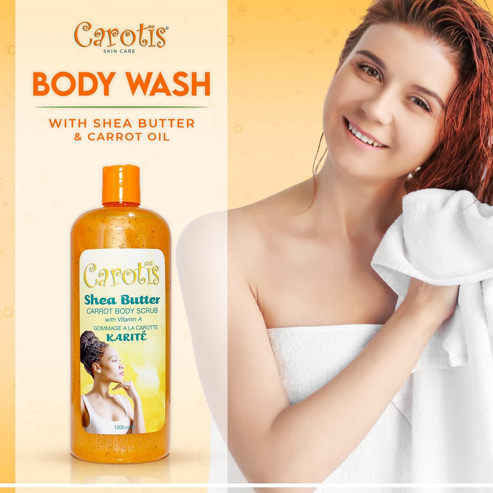 Гель для душу Carotis Shea Butter Body Wash освітлювальний з олією ши та вітаміном А 1000 мл, фото №2 Гель для душу Carotis Shea Butter Body Wash освітлювальний з олією ши та вітаміном А 1000 мл, фото №2
