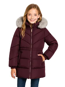 Зимове пальто SOLOCOTE для дівчинки, водонепроникне, утеплене, з капюшоном - Фото 1