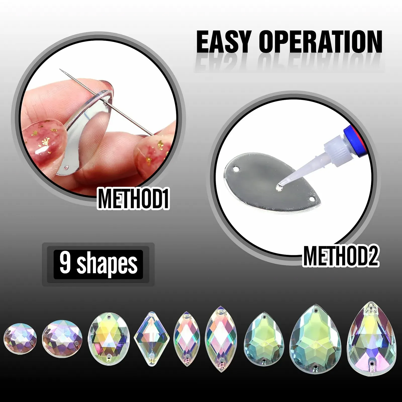 Пришивные AB кристаллы Акриловые граненые плоские стразы для шитья Хрустальные стразы разных форм для DIY рукоделия Одежда Обувь Сумка Декорация 117 шт, фото №4 Пришивные AB кристаллы Акриловые граненые плоские стразы для шитья Хрустальные стразы разных форм для DIY рукоделия Одежда Обувь Сумка Декорация 117 шт, фото №4